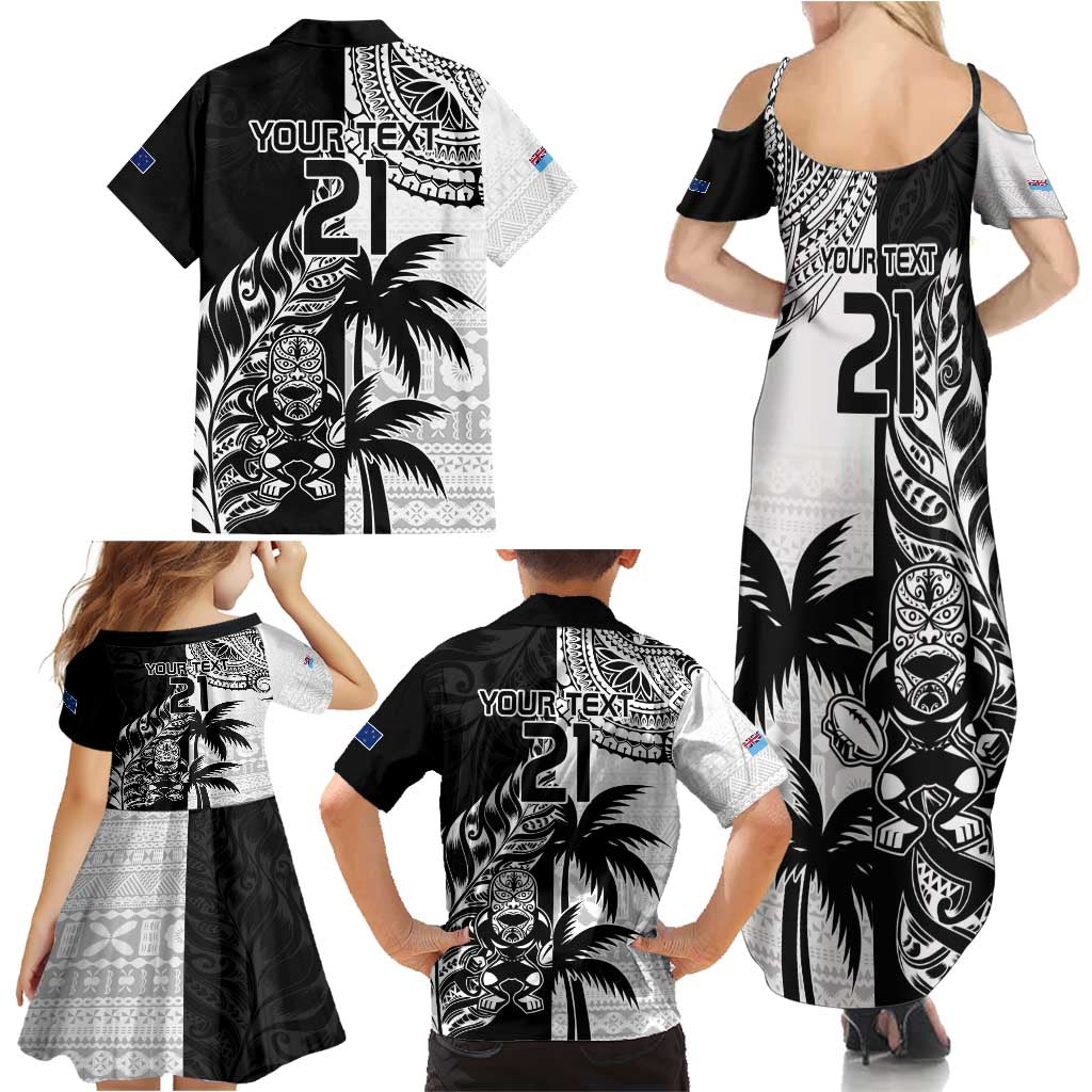 Custom Fiji New Zealand Family Matching Summer Maxi Dress and Hawaiian Shirt Maori mix Tapa Pattern Version LT9 - Polynesian Pride