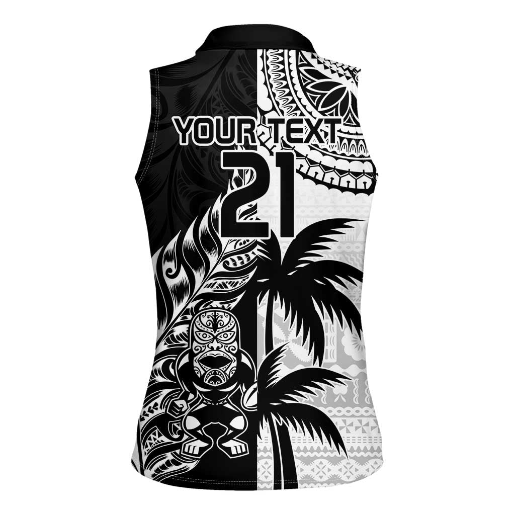Custom Fiji New Zealand Women Sleeveless Polo Shirt Maori mix Tapa Pattern Version LT9 - Polynesian Pride