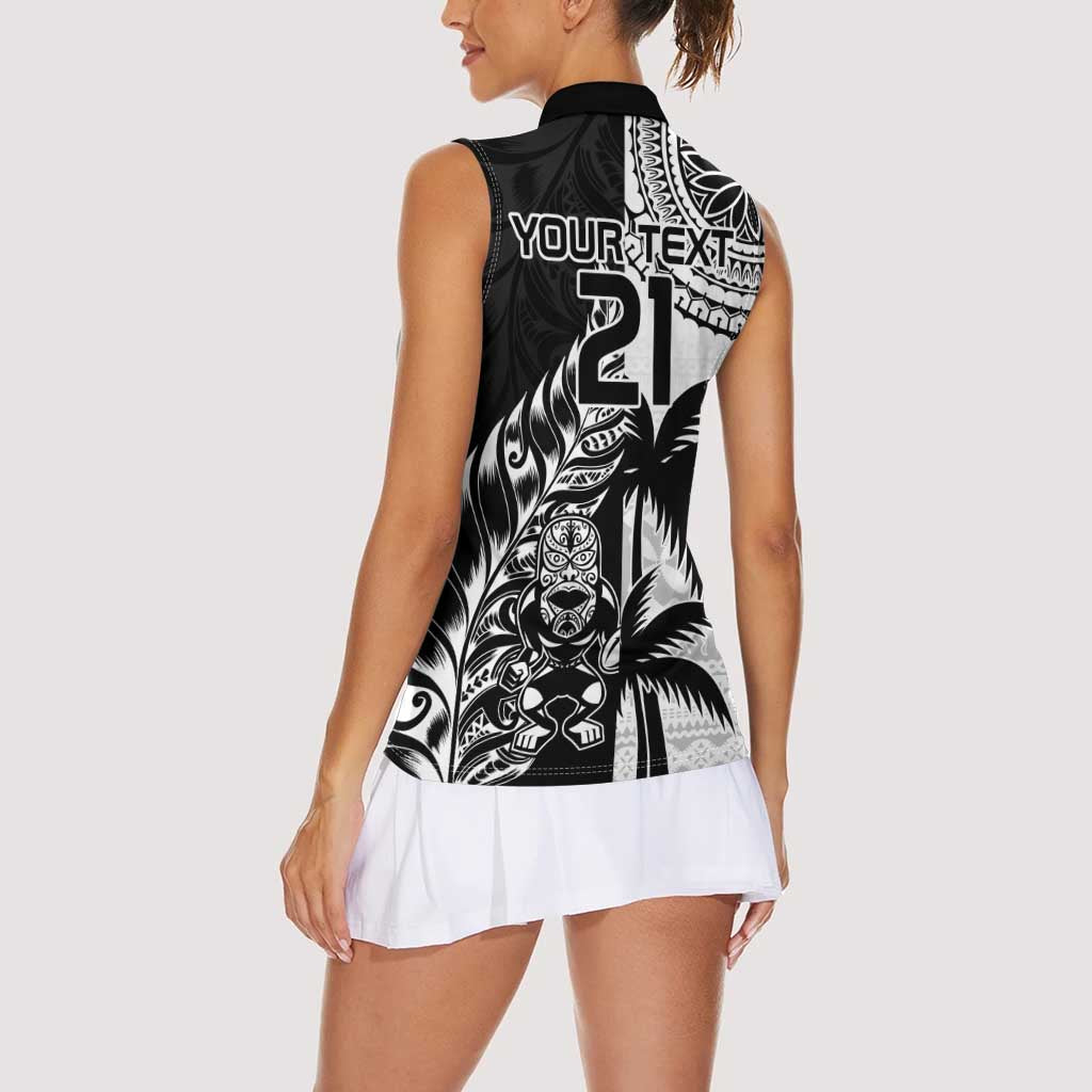 Custom Fiji New Zealand Women Sleeveless Polo Shirt Maori mix Tapa Pattern Version LT9 - Polynesian Pride