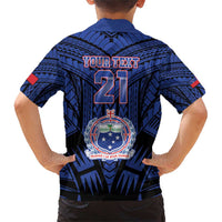 Custom Manu Samoa Sevens Rugby Family Matching Short Sleeve Bodycon Dress and Hawaiian Shirt Samoan Tribal Tattoo LT9 - Polynesian Pride