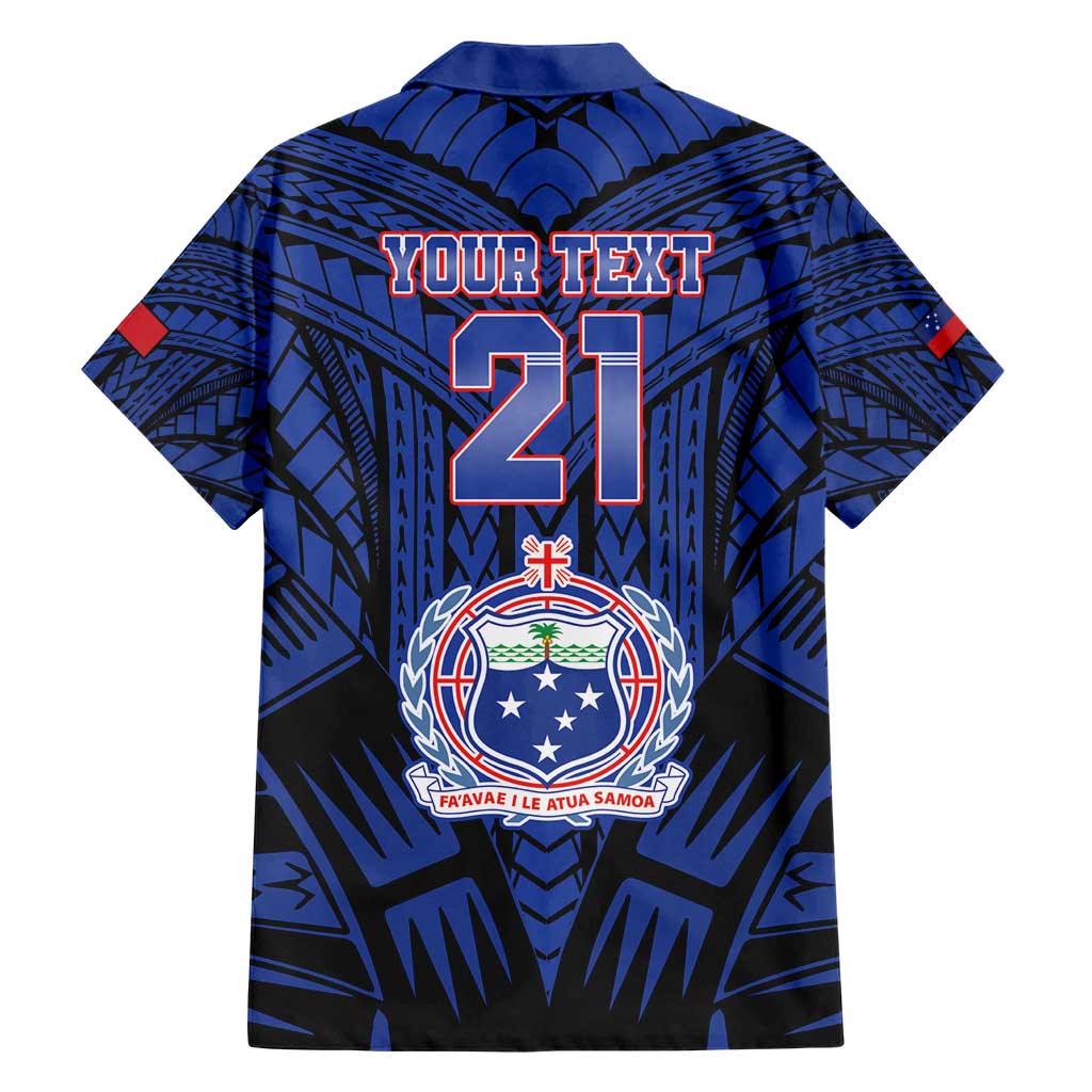 Custom Manu Samoa Sevens Rugby Family Matching Short Sleeve Bodycon Dress and Hawaiian Shirt Samoan Tribal Tattoo LT9 - Polynesian Pride
