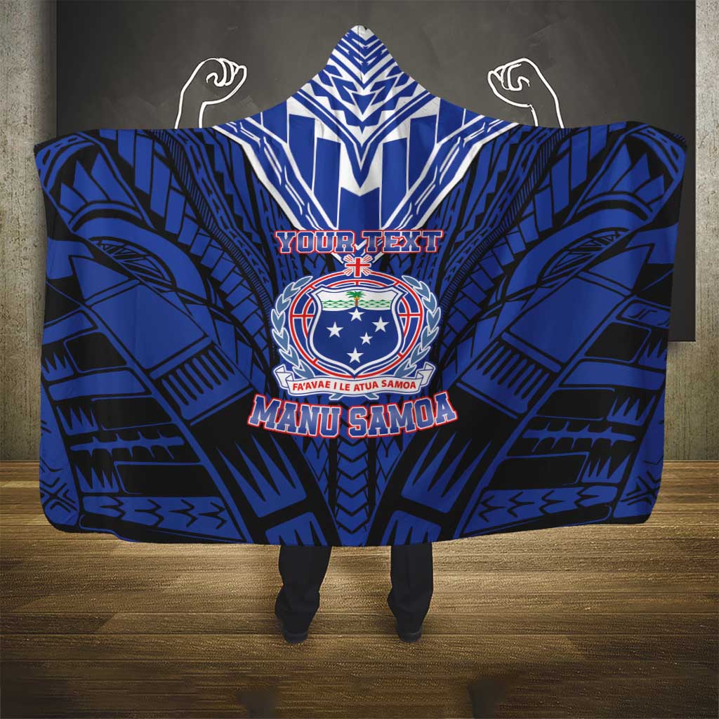 Custom Manu Samoa Sevens Rugby Hooded Blanket Samoan Tribal Tattoo LT9 - Polynesian Pride