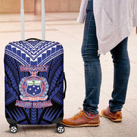 Custom Manu Samoa Sevens Rugby Luggage Cover Samoan Tribal Tattoo LT9 Blue - Polynesian Pride