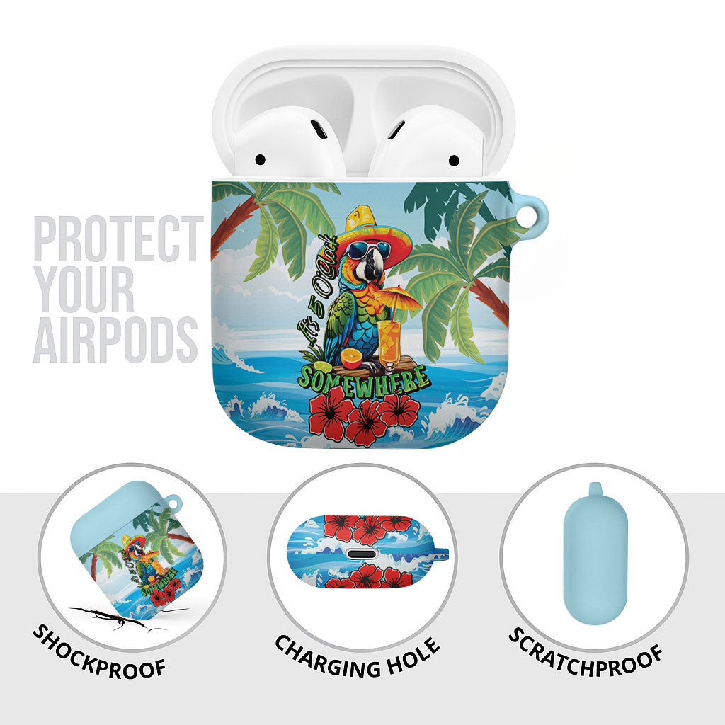 Funny Parrot Margarita Five O'clock Somewhere AirPods Case
