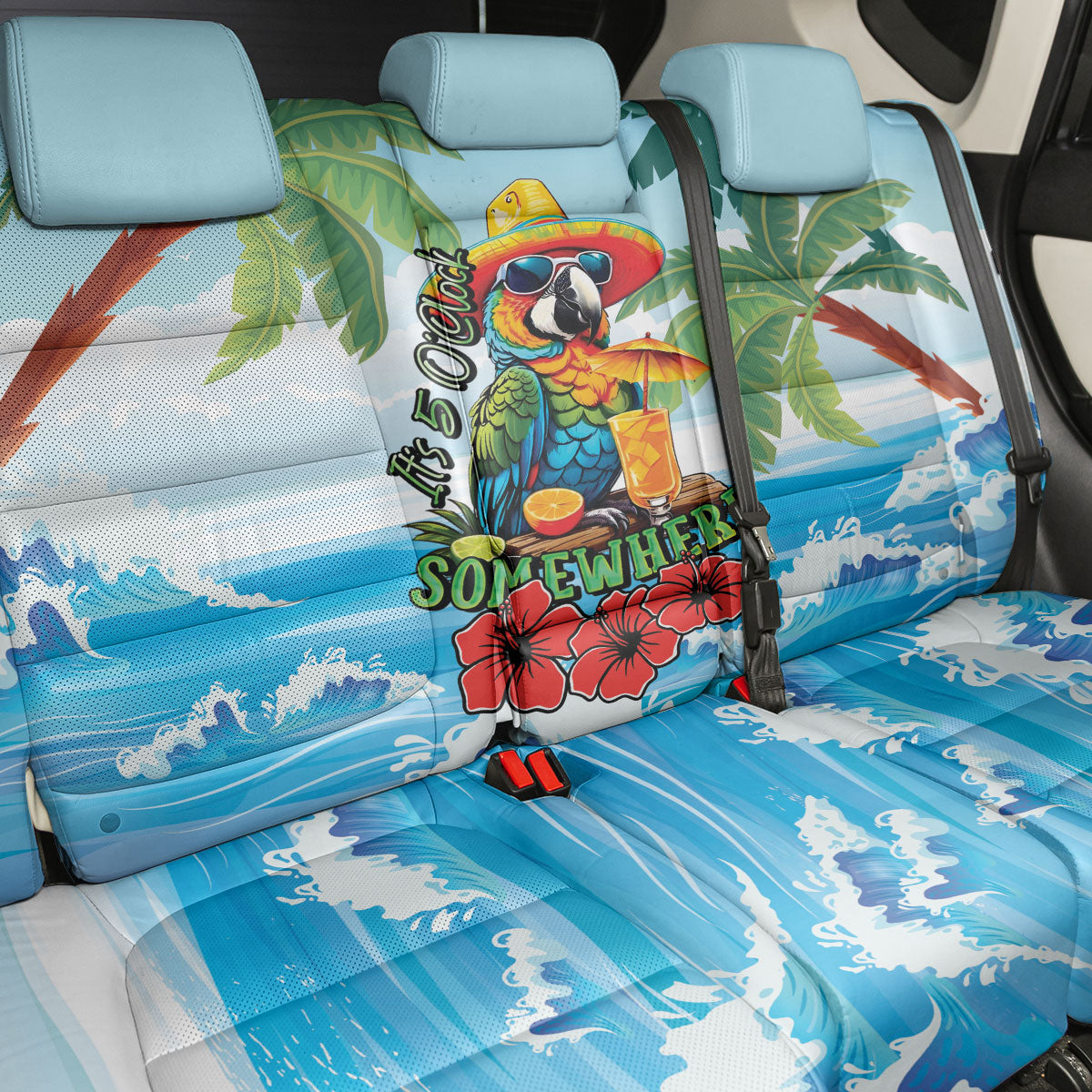 Funny Parrot Margarita Five O'clock Somewhere Back Car Seat Cover