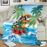 Funny Parrot Margarita Five O'clock Somewhere Blanket