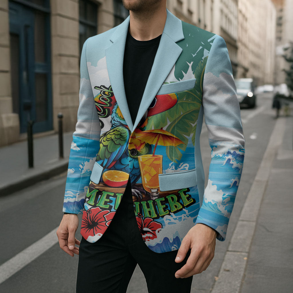 Funny Parrot Margarita Five O'clock Somewhere Blazer