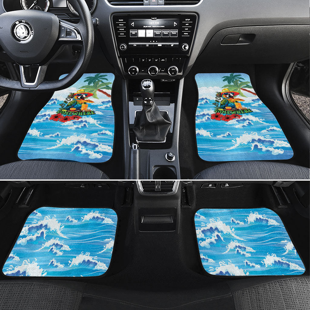 Funny Parrot Margarita Five O'clock Somewhere Car Mats LT9 Set 4pcs Blue - Polynesian Pride