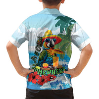 Funny Parrot Margarita Five O'clock Somewhere Family Matching Long Sleeve Bodycon Dress and Hawaiian Shirt LT9 - Polynesian Pride