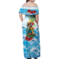 Funny Parrot Margarita Five O'clock Somewhere Family Matching Off Shoulder Maxi Dress and Hawaiian Shirt LT9 - Polynesian Pride