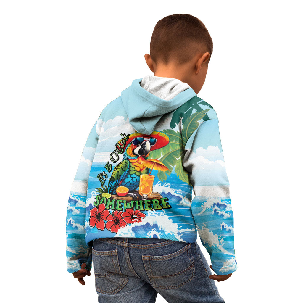 Funny Parrot Margarita Five O'clock Somewhere Kid Hoodie LT9 - Polynesian Pride