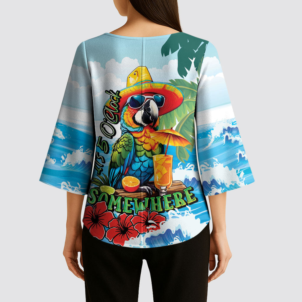 Funny Parrot Margarita Five O'clock Somewhere Kimono Sleeve Blouse LT9 - Polynesian Pride