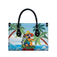 Funny Parrot Margarita Five O'clock Somewhere Leather Bag