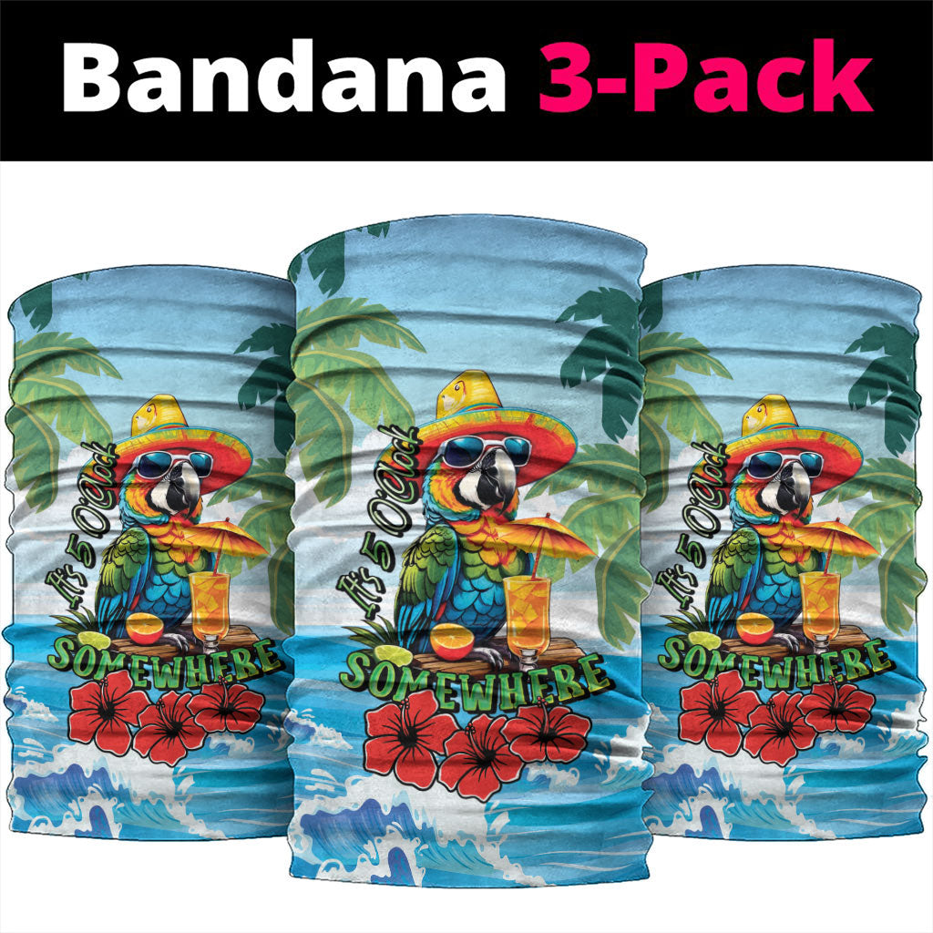 Funny Parrot Margarita Five O'clock Somewhere Neck Gaiter LT9 package One Size: 25*50cm Blue - Polynesian Pride