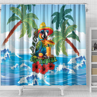 Funny Parrot Margarita Five O'clock Somewhere Shower Curtain