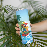 Funny Parrot Margarita Five O'clock Somewhere Skinny Tumbler