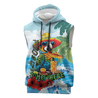 Funny Parrot Margarita Five O'clock Somewhere Sleeveless Hoodie LT9 Blue - Polynesian Pride