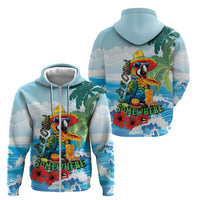 Funny Parrot Margarita Five O'clock Somewhere Zip Hoodie LT9 - Polynesian Pride