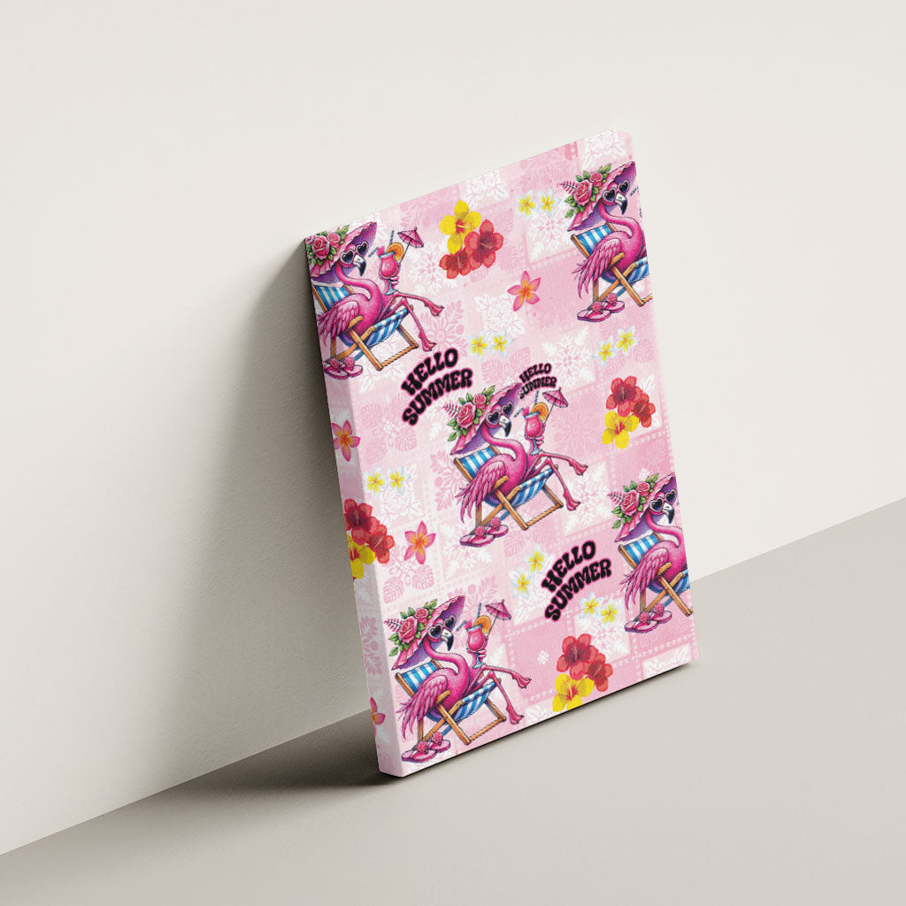 Hawaii Flamingo Hello Summer Canvas Wall Art Hawaiian Quilt Pattern LT9 - Polynesian Pride