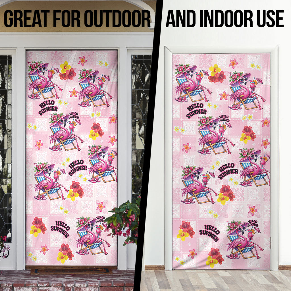 Hawaii Flamingo Hello Summer Door Cover Hawaiian Quilt Pattern LT9 - Polynesian Pride