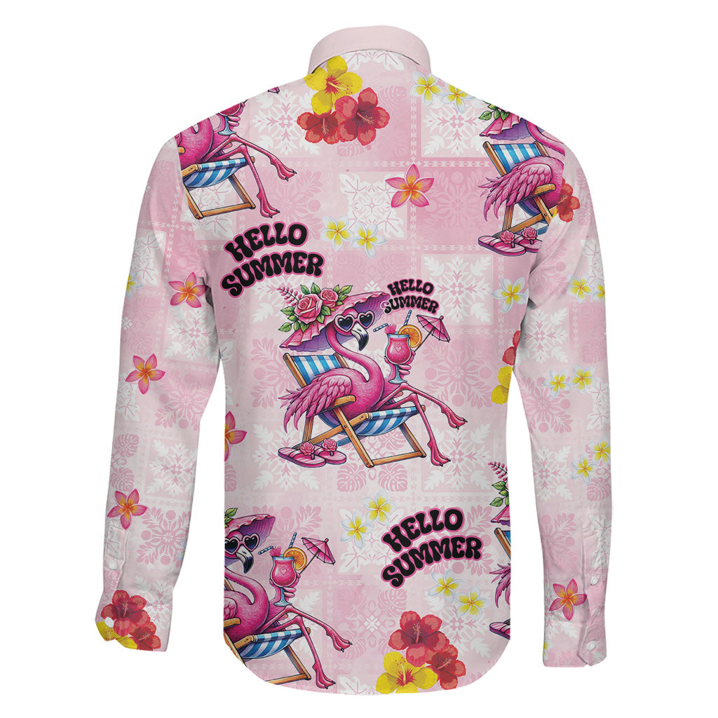 Hawaii Flamingo Hello Summer Family Matching Short Sleeve Bodycon Dress and Hawaiian Shirt Hawaiian Quilt Pattern LT9 - Polynesian Pride
