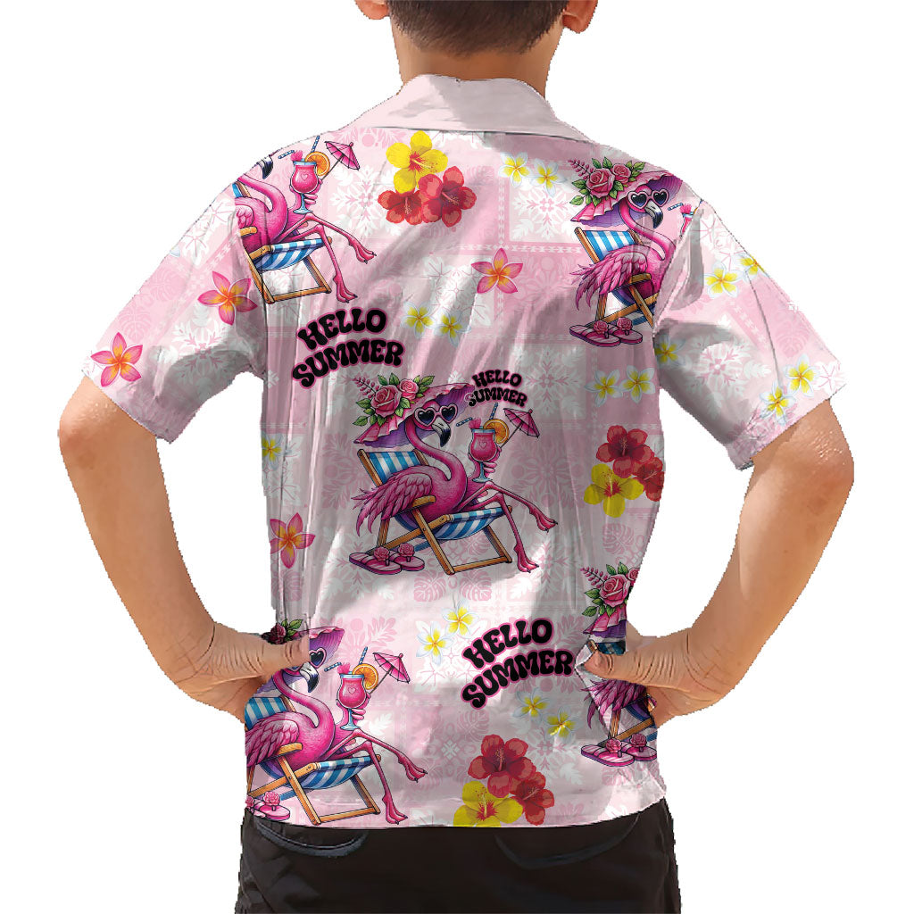 Hawaii Flamingo Hello Summer Family Matching Tank Maxi Dress and Hawaiian Shirt Hawaiian Quilt Pattern LT9 - Polynesian Pride