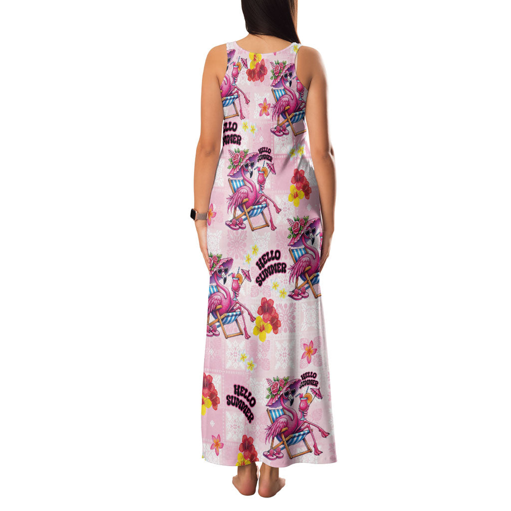 Hawaii Flamingo Hello Summer Family Matching Tank Maxi Dress and Hawaiian Shirt Hawaiian Quilt Pattern LT9 - Polynesian Pride
