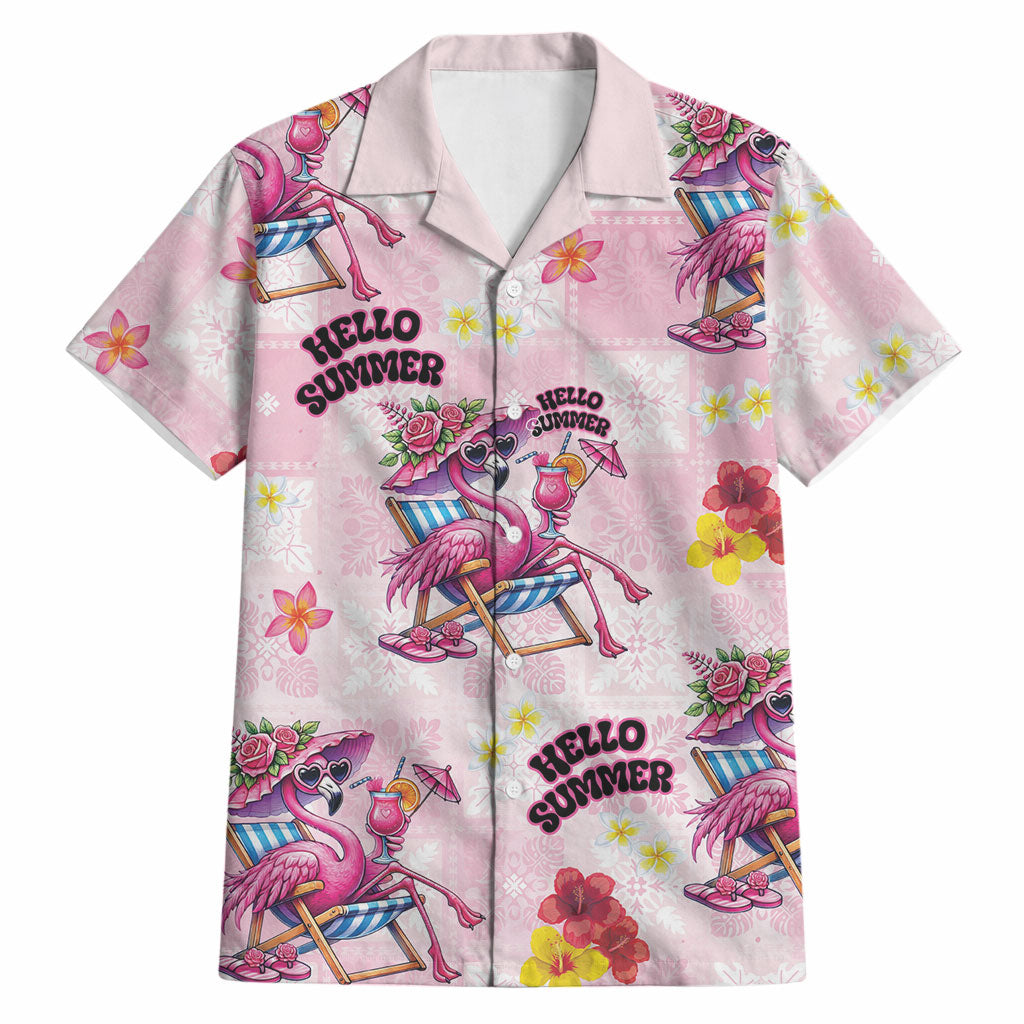 Hawaii Flamingo Hello Summer Hawaiian Shirt Hawaiian Quilt Pattern LT9 Pink - Polynesian Pride