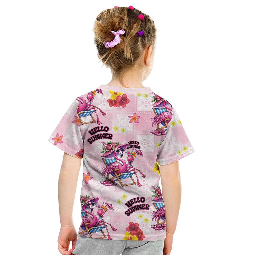 Hawaii Flamingo Hello Summer Kid T Shirt Hawaiian Quilt Pattern LT9 - Polynesian Pride