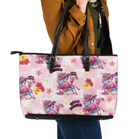Hawaii Flamingo Hello Summer Leather Tote Bag Hawaiian Quilt Pattern LT9 - Polynesian Pride