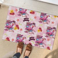 Hawaii Flamingo Hello Summer Rubber Doormat Hawaiian Quilt Pattern LT9 - Polynesian Pride