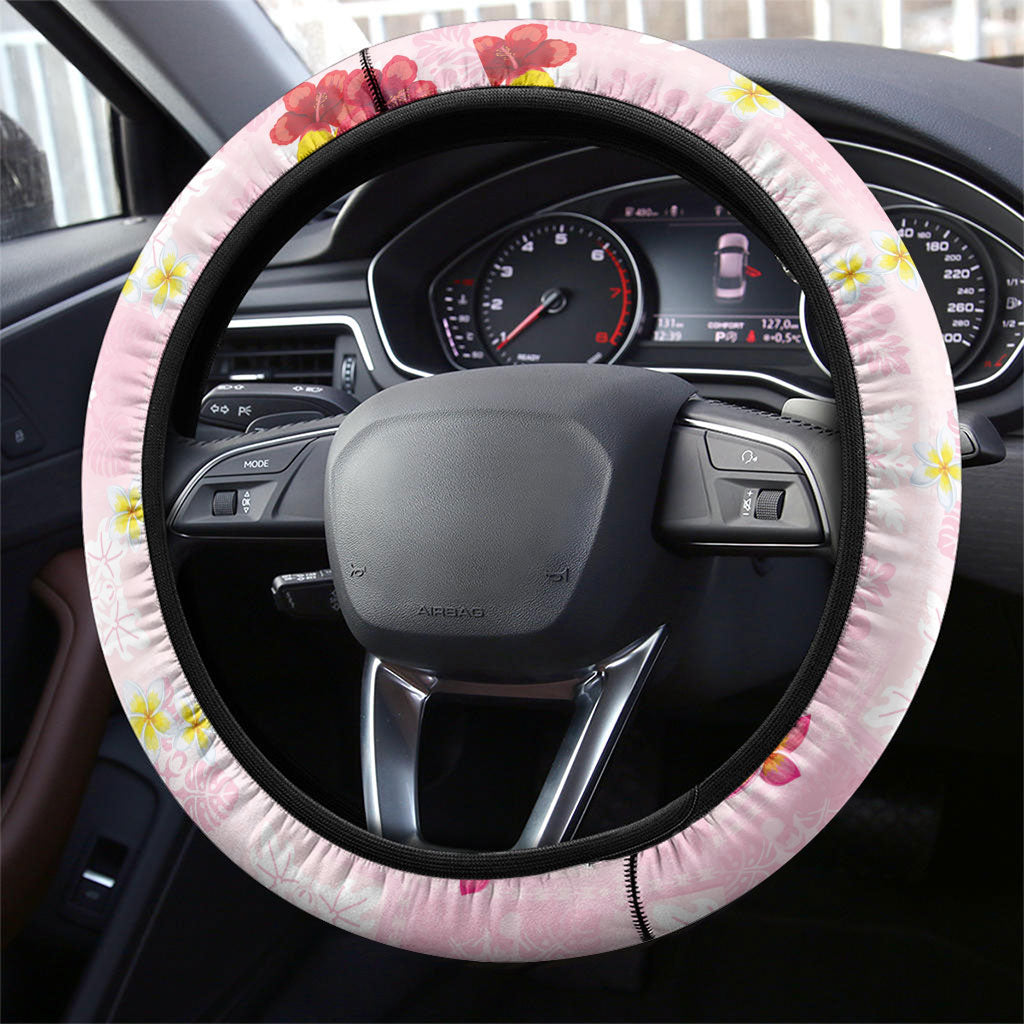 Hawaii Flamingo Hello Summer Steering Wheel Cover Hawaiian Quilt Pattern LT9 - Polynesian Pride