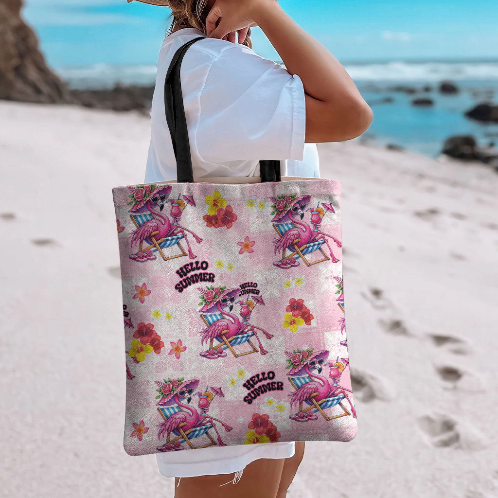 Hawaii Flamingo Hello Summer Tote Bag Hawaiian Quilt Pattern