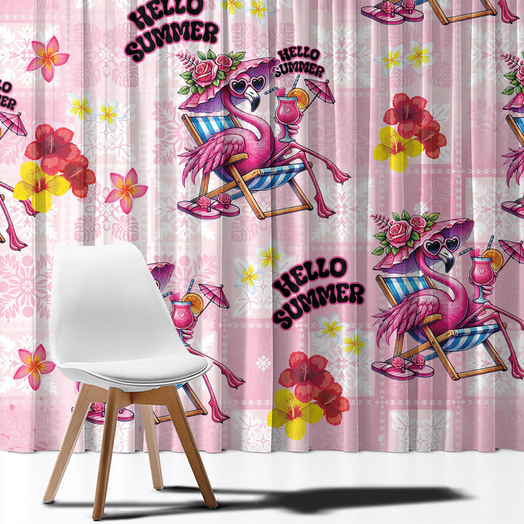 Hawaii Flamingo Hello Summer Window Curtain Hawaiian Quilt Pattern LT9 - Polynesian Pride