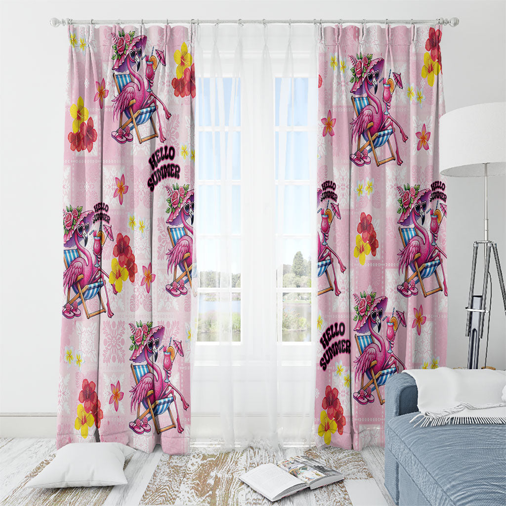 Hawaii Flamingo Hello Summer Window Curtain Hawaiian Quilt Pattern LT9 - Polynesian Pride