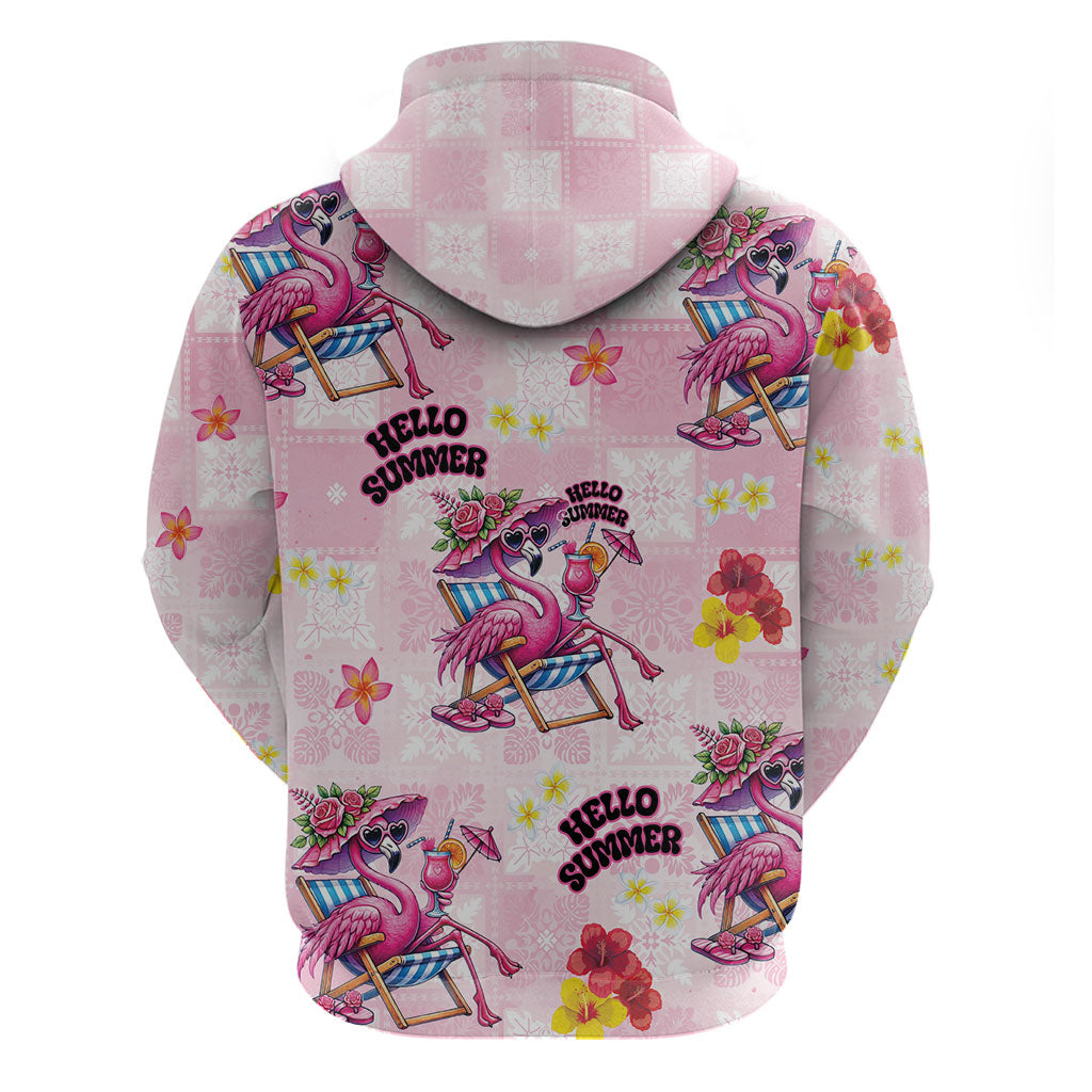 Hawaii Flamingo Hello Summer Zip Hoodie Hawaiian Quilt Pattern