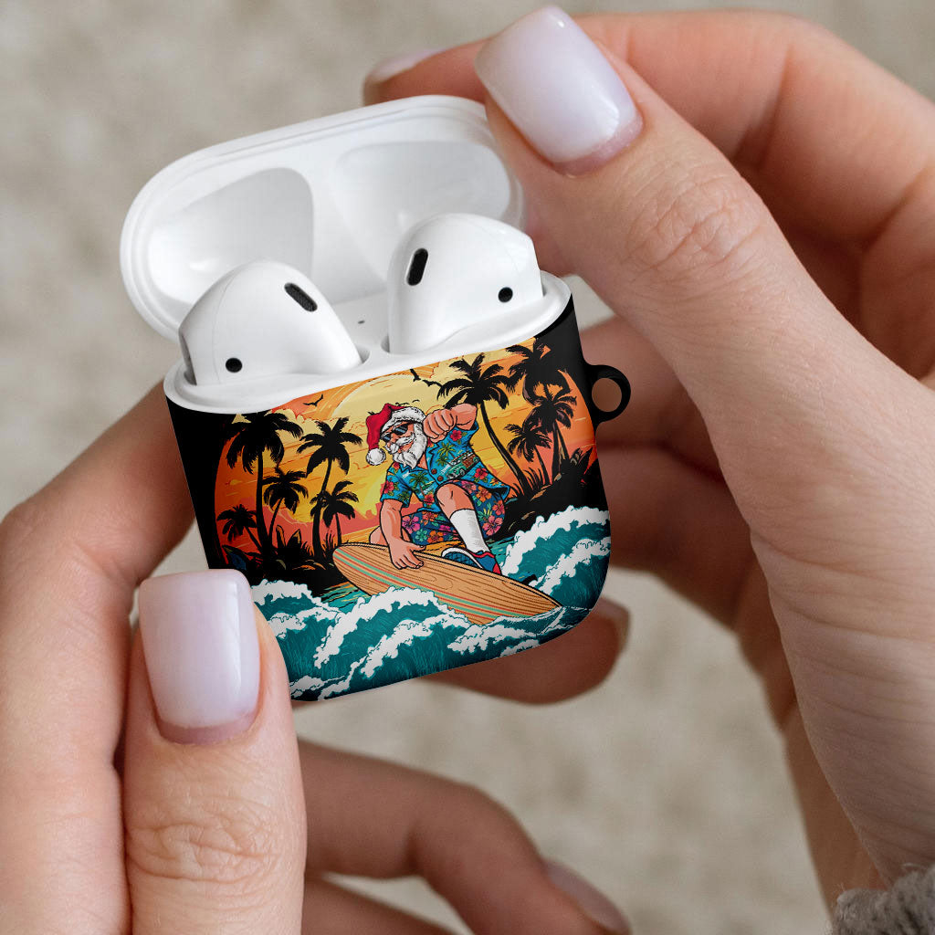 Vintage Santa Claus Surfing Summer AirPods Case Mele Kalikimaka i Iulai! LT9 - Polynesian Pride