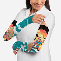 Vintage Santa Claus Surfing Summer Arm Sleeves Mele Kalikimaka i Iulai! LT9 - Polynesian Pride