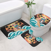 Vintage Santa Claus Surfing Summer Bathroom Set Mele Kalikimaka i Iulai!