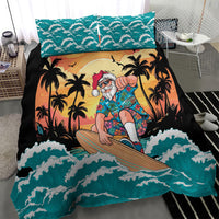 Vintage Santa Claus Surfing Summer Bedding Set Mele Kalikimaka i Iulai! LT9 - Polynesian Pride