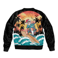Vintage Santa Claus Surfing Summer Bomber Jacket Mele Kalikimaka i Iulai! LT9 - Polynesian Pride