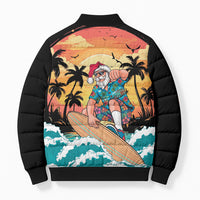 Vintage Santa Claus Surfing Summer Bomber Puffer Jacket Mele Kalikimaka i Iulai! LT9 - Polynesian Pride