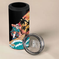 Vintage Santa Claus Surfing Summer 4 in 1 Can Cooler Tumbler Mele Kalikimaka i Iulai! LT9 - Polynesian Pride