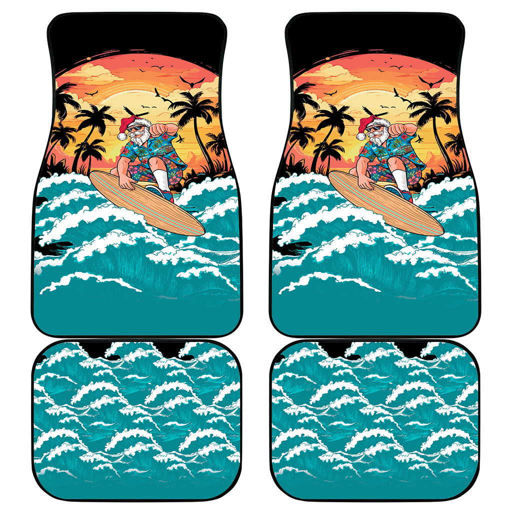 Vintage Santa Claus Surfing Summer Car Mats Mele Kalikimaka i Iulai! LT9 - Polynesian Pride