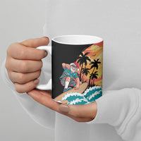 Vintage Santa Claus Surfing Summer Ceramic Mug Mele Kalikimaka i Iulai! LT9 - Polynesian Pride