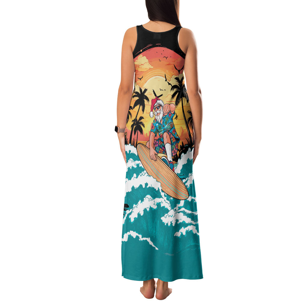 Vintage Santa Claus Surfing Summer Family Matching Tank Maxi Dress and Hawaiian Shirt Mele Kalikimaka i Iulai! LT9 - Polynesian Pride