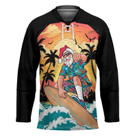 Vintage Santa Claus Surfing Summer Hockey Jersey Mele Kalikimaka i Iulai!
