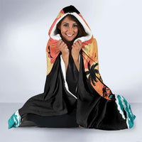 Vintage Santa Claus Surfing Summer Hooded Blanket Mele Kalikimaka i Iulai! LT9 - Polynesian Pride