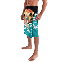 Vintage Santa Claus Surfing Summer Lavalava Mele Kalikimaka i Iulai! LT9 - Polynesian Pride