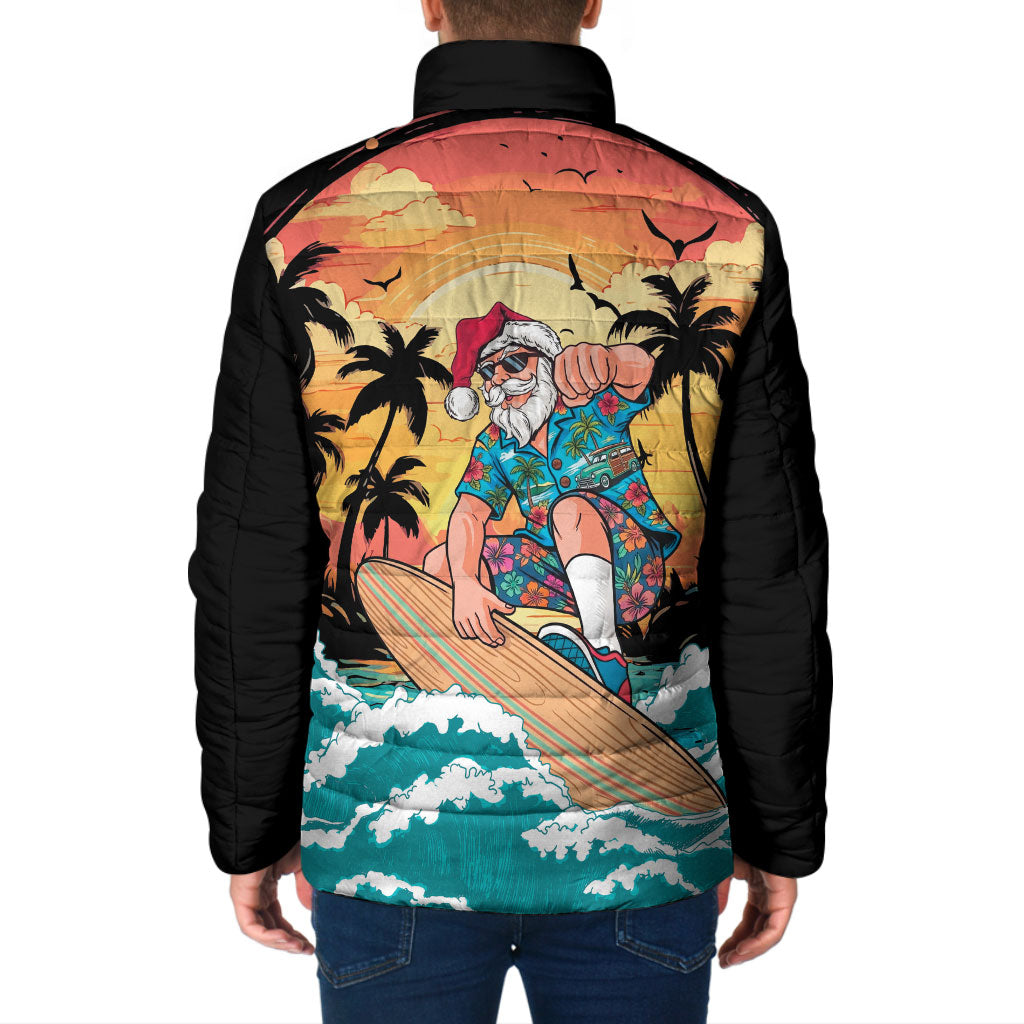 Vintage Santa Claus Surfing Summer Padded Jacket Mele Kalikimaka i Iulai! LT9 - Polynesian Pride